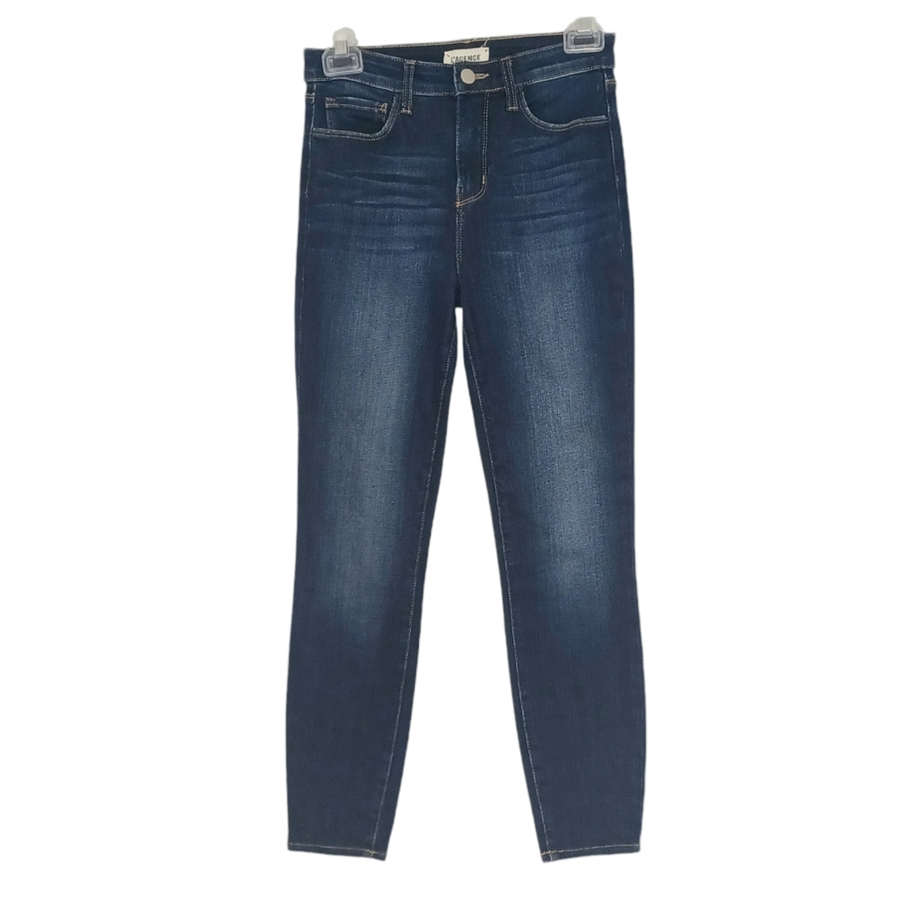 L'Agence High Rise Straight Leg Baltic Wash Jeans Women's Sz 25